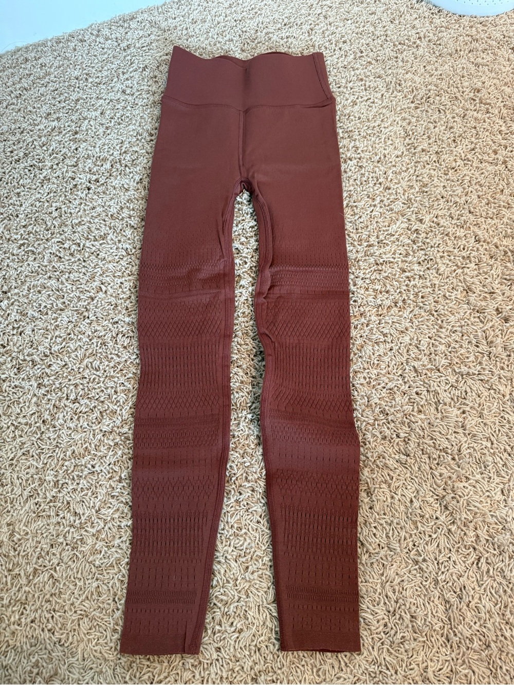 Fabletics Ribbed Leggings in Brick Red